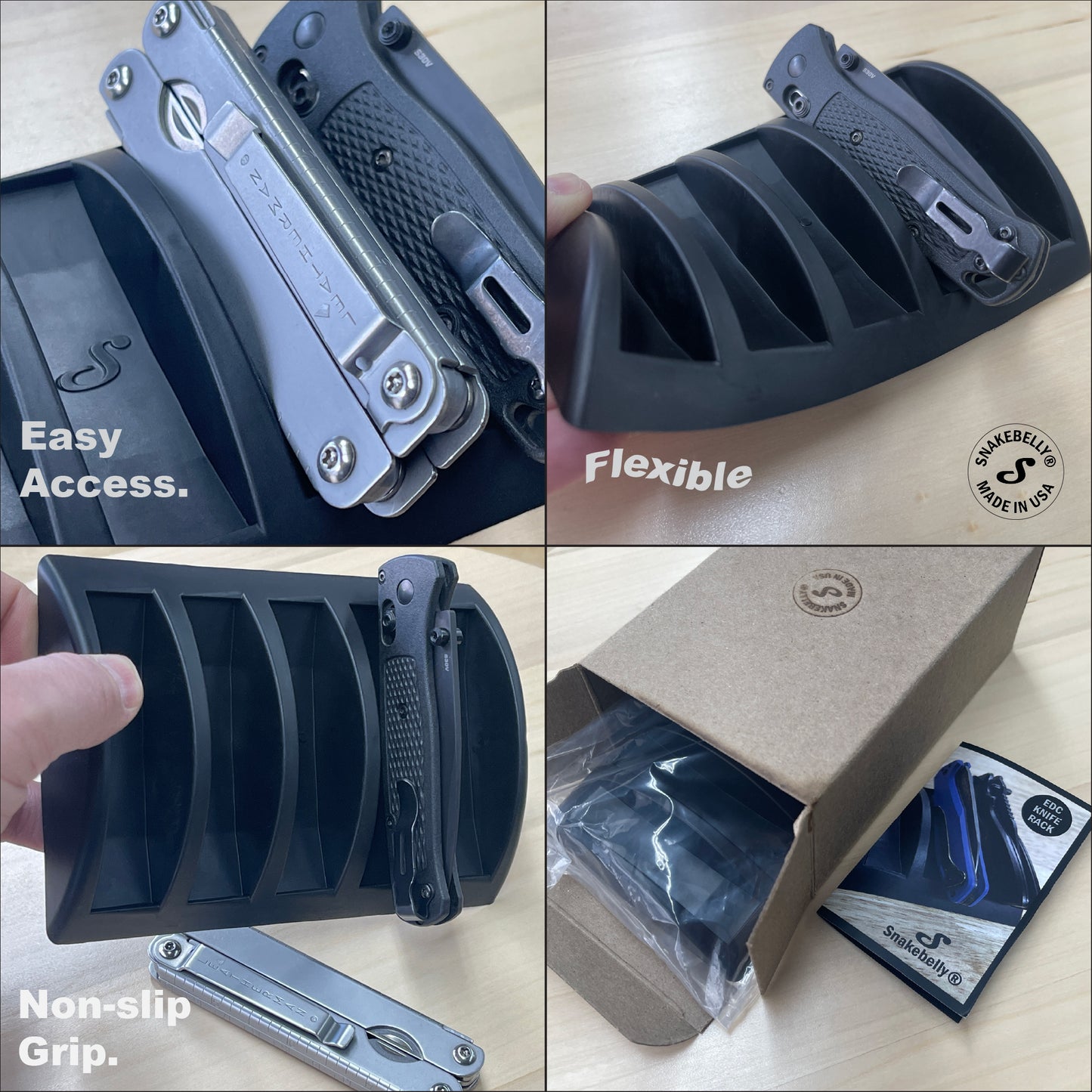 EDC KNIFE RACK - Rubber Pocket Knife Organizer Tray 5-Position