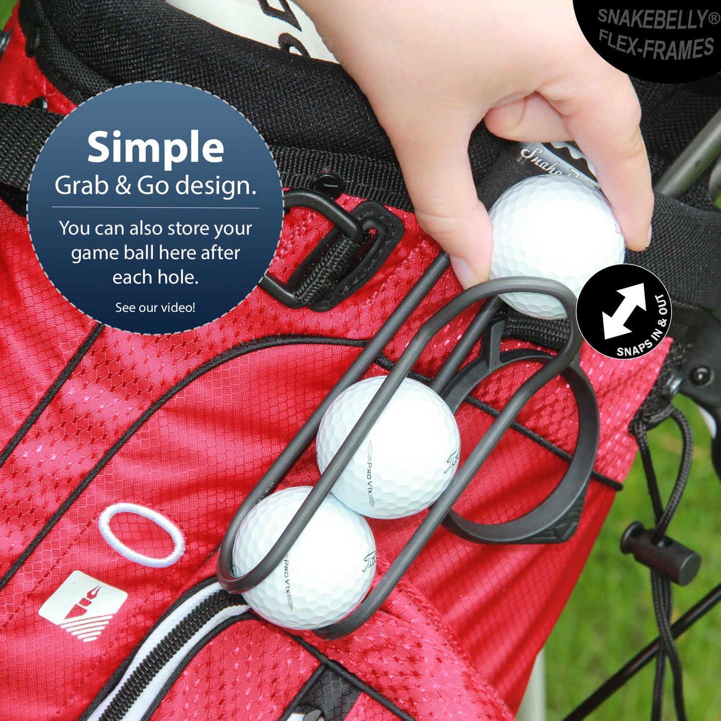 SnakeBelly® PRO Golf Ball Holder -Silver